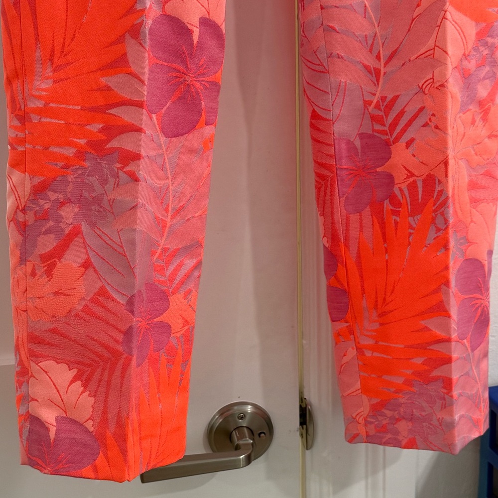 J.Crew neon multicolored tropical plants + flower patterned cropped pants - Picture 10 of 14